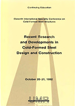 (1992) - 11th International Specialty Conference on Cold-Formed Steel Structures