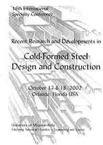 (2002) - 16th International Specialty Conference on Cold-Formed Steel Structures