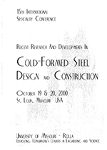 (2000) - 15th International Specialty Conference on Cold-Formed Steel Structures